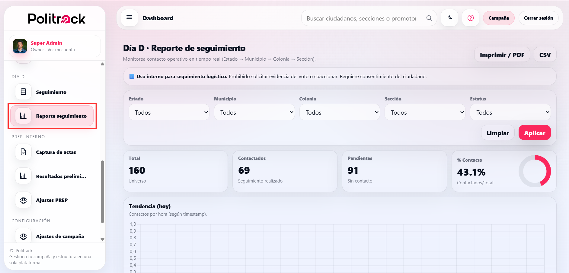 reporte de movilización